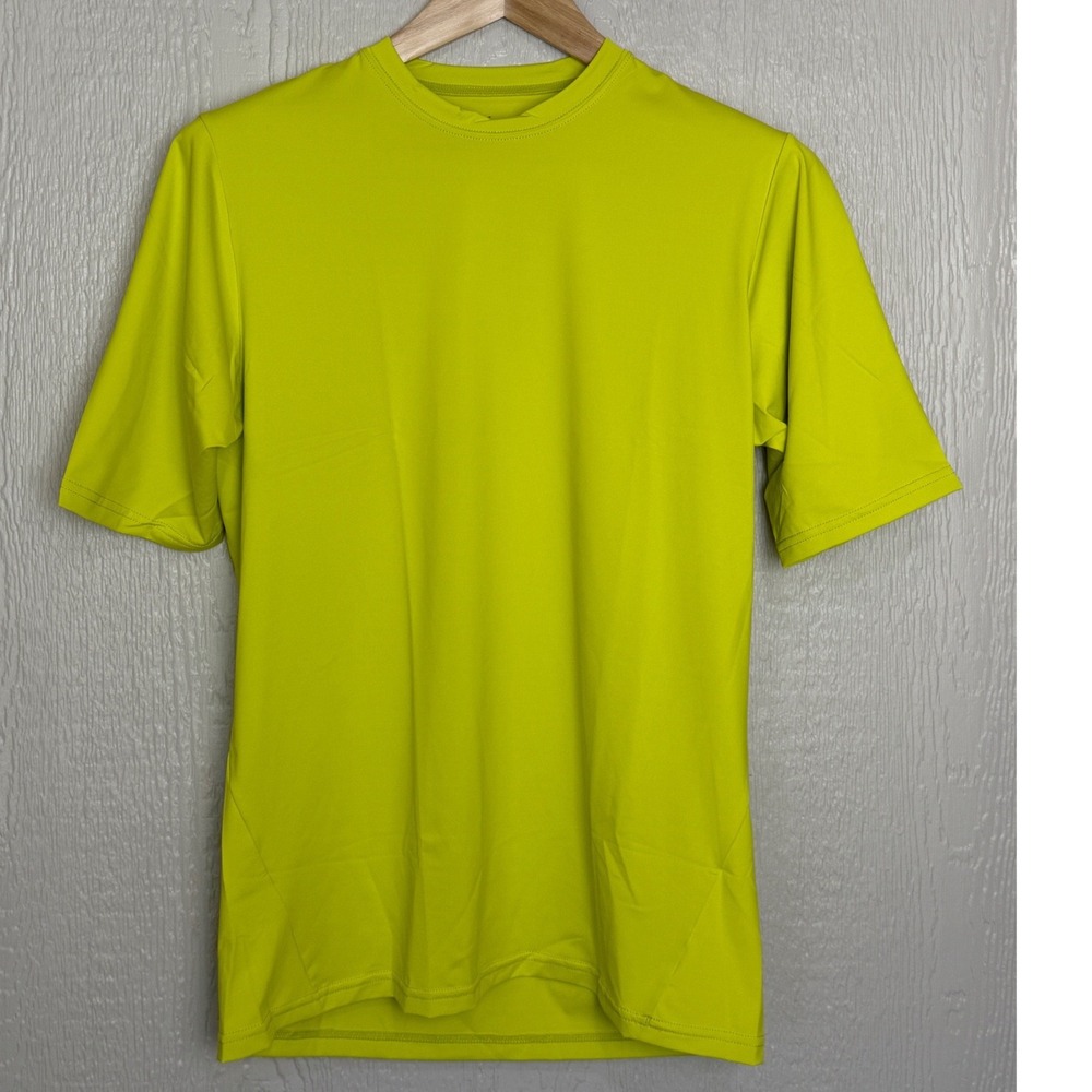 Xcel Mens Short Sleeve Rash Guard UPF 50+ Swim Shirt Lime Yellow MLC Medium NEW